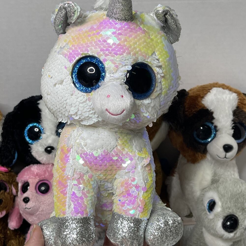 MINT TY Beanie Boos Lot of 12 Plush Big Eyes Stuffed Animals - Picture 4 of 15